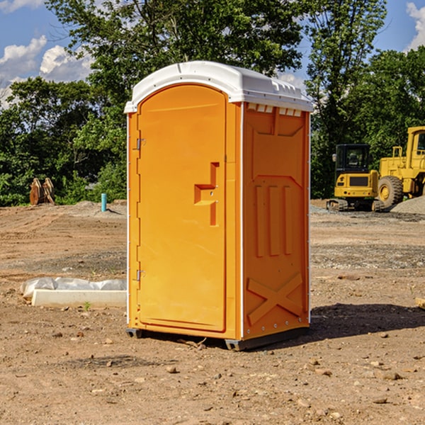 how often are the portable restrooms cleaned and serviced during a rental period in Central Lake